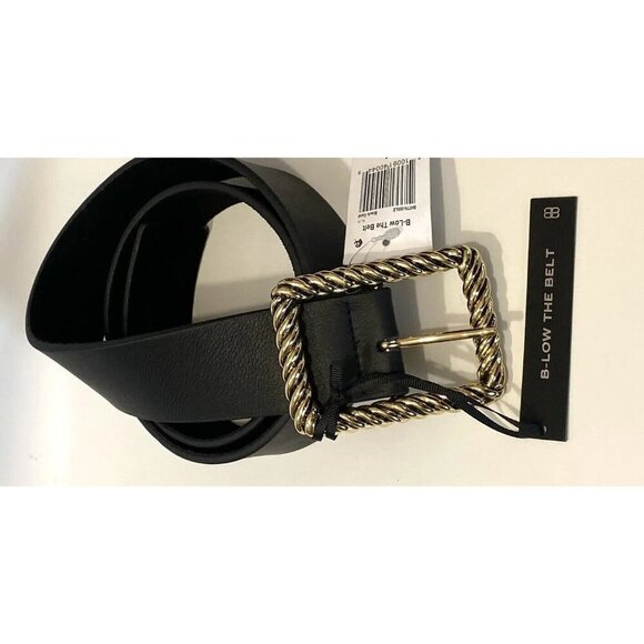 B-low The Belt sz L womens Black Gold Janelle Leather NWT New Boho Classic - Picture 2 of 3